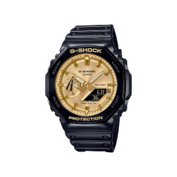 G-SHOCK GA-2100GB-1A unisex Octagon Case Black Glossy Finish Gold Tone Dial 20ATM