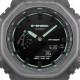 G-SHOCK GA-2100K-1A unisex Octagon Case Futuristic Nightlife All Gray Matte Finish Transparent Avokado Green detail 20ATM