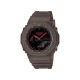 G-SHOCK GA-2100K-5A unisex Octagon Case Futuristic Nightlife All Brown Matte Finish Transparent Neon Red detail 20ATM