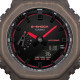 G-SHOCK GA-2100K-5A unisex Octagon Case Futuristic Nightlife All Brown Matte Finish Transparent Neon Red detail 20ATM