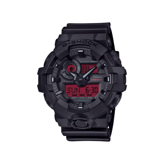 G-SHOCK GA-700BBR-1A muški sat Power Tough XL Black Matte Finish Ruby Red detail 20ATM