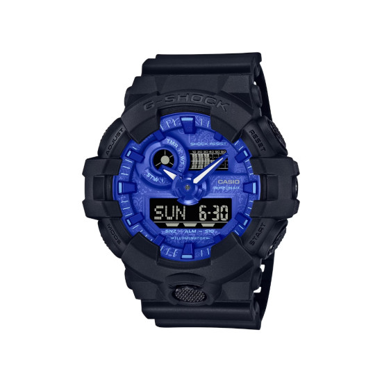 G-SHOCK GA-700BP-1A muški sat Power Tough XL Black Matte Finish Paisley Blue 20ATM
