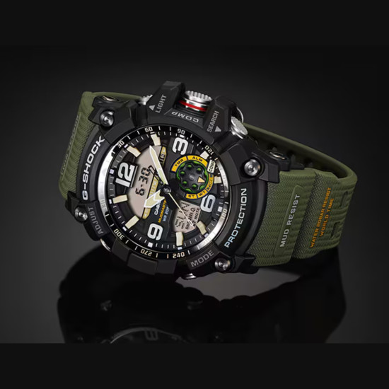 G-SHOCK GG-1000-1A3 muški sat Mudmaster Bestseller Twin Sensor 20ATM Black & Deep Green Military Style