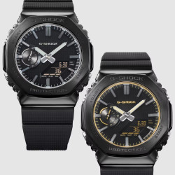 G-SHOCK GM-2100LXB-1A unisex Luxe Black Premium Octagon Metal Frame All Black Light and Strong 44mm 20ATM