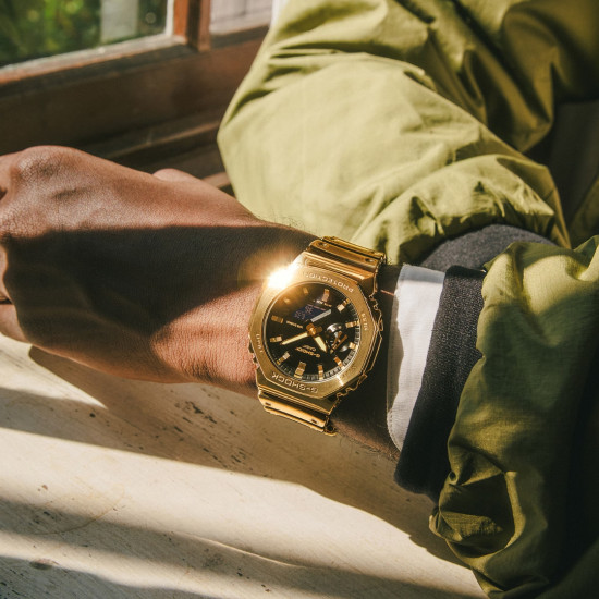 G-SHOCK GM-2100YMG-9A unisex Octagon Metal Frame All Gold Tone Light and Strong 20ATM