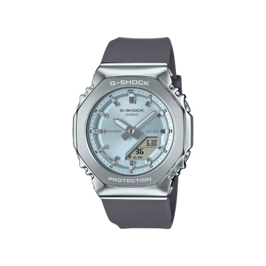 G-SHOCK GM-S2110-2A ženski sat Octagon Lady Metal Frame Silver Light Baby Blue Gray 20ATM