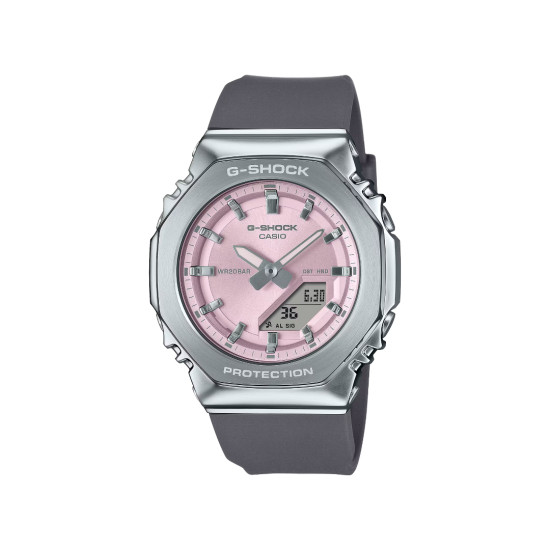 G-SHOCK GM-S2110-4A ženski sat Octagon Lady Metal Frame Silver Light Pink Gray 20ATM