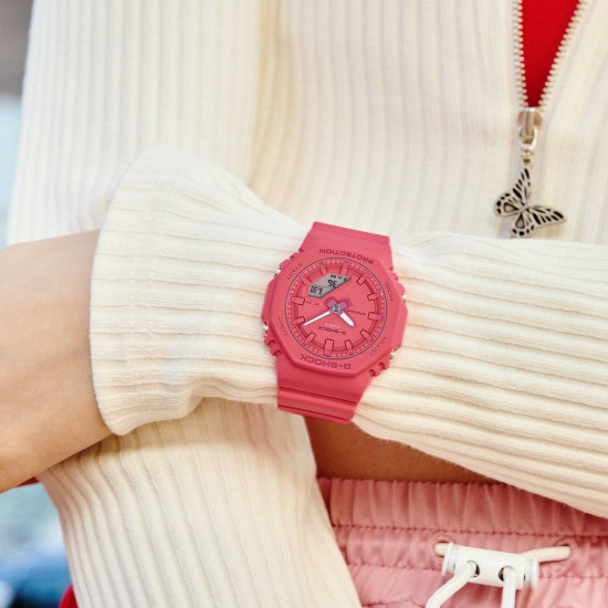 G-SHOCK GMA-P2100-4A ženski sat Octagon Lady Analog-Digital Monochromatic Coral Pink Matte Finish 20ATM
