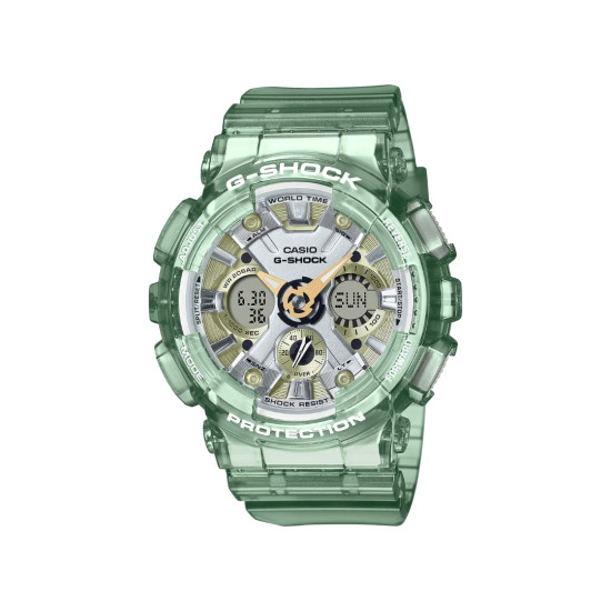 G-SHOCK GMA-S120GS-3A ženski sat Lady Mid-Size Analog-Digital Metallic Deep Lime Green Transparent 20ATM