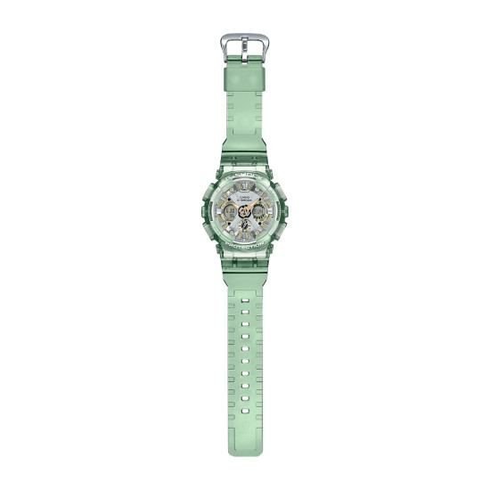 G-SHOCK GMA-S120GS-3A ženski sat Lady Mid-Size Analog-Digital Metallic Deep Lime Green Transparent 20ATM
