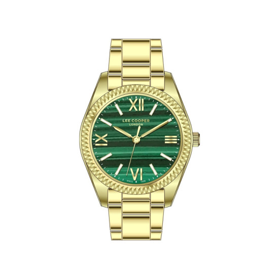 Lee Cooper London LC07459.170 ženski sat Gold Tone Stainless Steel Malachite Green Dial 32mm