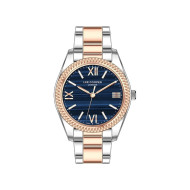 Lee Cooper London LC07459.590 ženski sat Two Tone Silver Rose Gold Stainless Steel Blue Dial 32mm