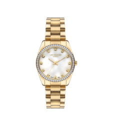 Lee Cooper London LC07478.220 ženski sat Zirconia Bezel Gold Tone Mother of Pearl Dial 33mm