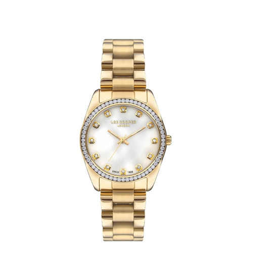 Lee Cooper London LC07478.220 ženski sat Zirconia Bezel Gold Tone Mother of Pearl Dial 33mm