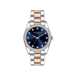 Lee Cooper London LC07478.590 ženski sat Two Tone Rose Gold Silver Stainless Steel Blue Dial 33mm