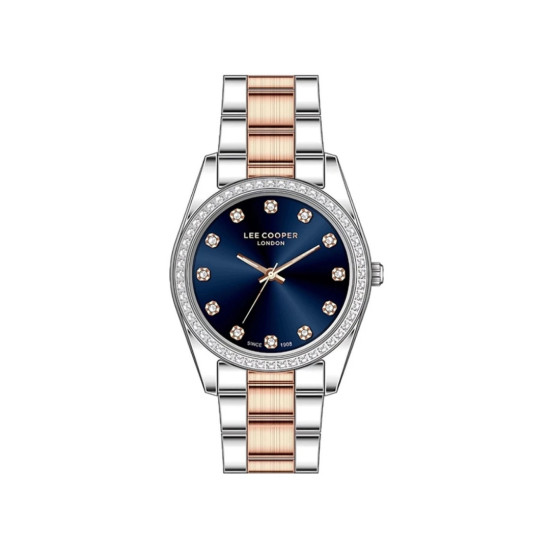 Lee Cooper London LC07478.590 ženski sat Two Tone Rose Gold Silver Stainless Steel Blue Dial 33mm