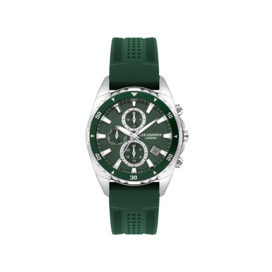 Lee Cooper London LC07527.377 muški sat Classic Line Multifunkcionalni Elegant Silicone Forest Green Dial 44mm