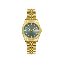 Lee Cooper London LC08102.270 ženski sat Sunray Olive Green Floral Dial 32mm Gold Tone