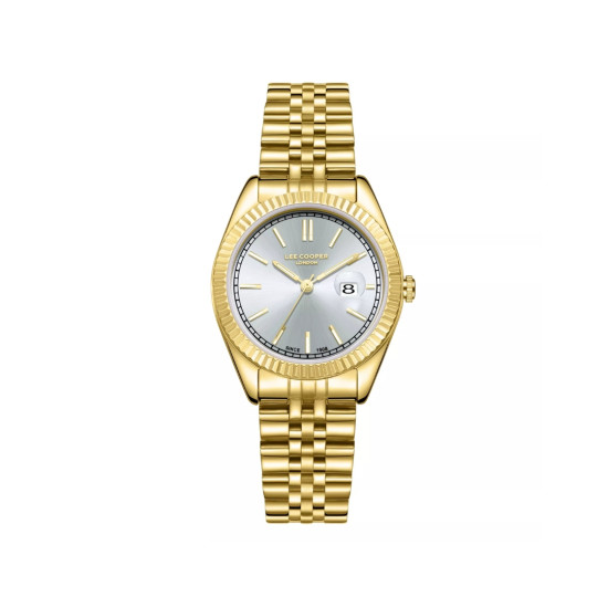 Lee Cooper London LC08210.130 ženski sat Timeless Elegance Gold Tone Jubilee narukvica White Sunray Dial 32mm
