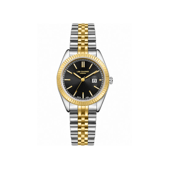 Lee Cooper London LC08210.250 ženski sat Timeless Elegance Two Tone Jubilee narukvica Sunray Black Dial 32mm