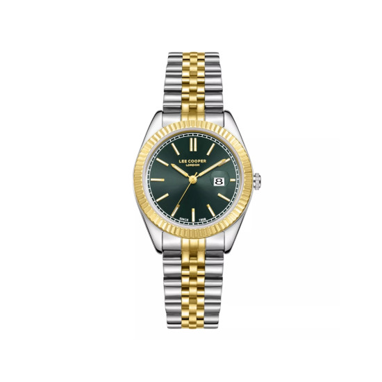 Lee Cooper London LC08210.250 ženski sat Timeless Elegance Two Tone Jubilee narukvica Sunray Green Dial 32mm