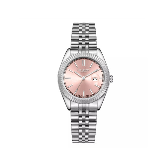 Lee Cooper London LC08210.301 ženski sat Timeless Elegance Silver Tone Jubilee narukvica Sunray Pink Nude Dial 32mm