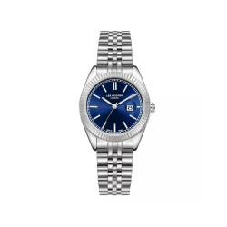 Lee Cooper London LC08210.390 ženski sat Timeless Elegance Silver Tone Jubilee narukvica Sunray Deep Blue Dial 32mm