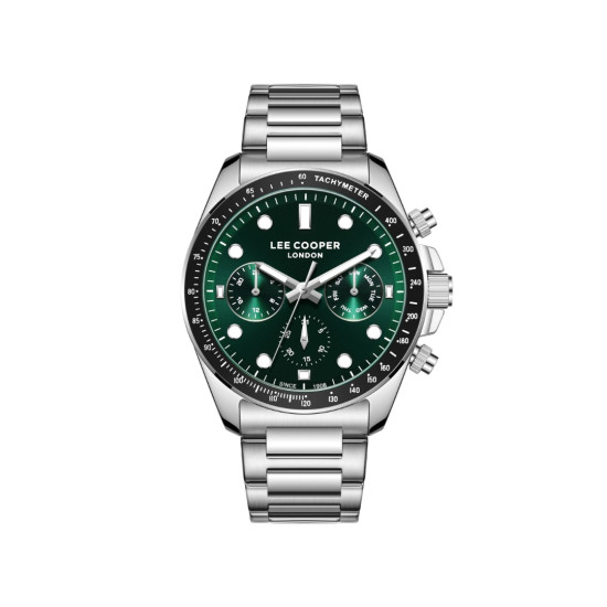 Lee Cooper London LC08215.370 muški sat Multifunkcionalni Active Classic Silver Tone Stainless Steel Fresh Green Dial 42mm