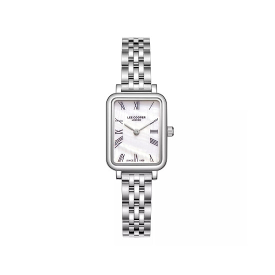 Lee Cooper London LC08232.320 ženski sat Vintage Elegance Silver Tone pravougaono kućište White Mother of Pearl Dial 32mm Roman Numerals
