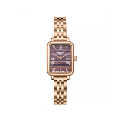 Lee Cooper London LC08232.440 ženski sat Vintage Elegance Rose Gold Tone pravougaono kućište Walnut Brown Dial 32mm Roman Numerals