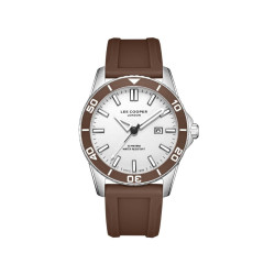 Lee Cooper London LC08278.362 muški sat Classic Sport Brown Silicone White Dial 43mm
