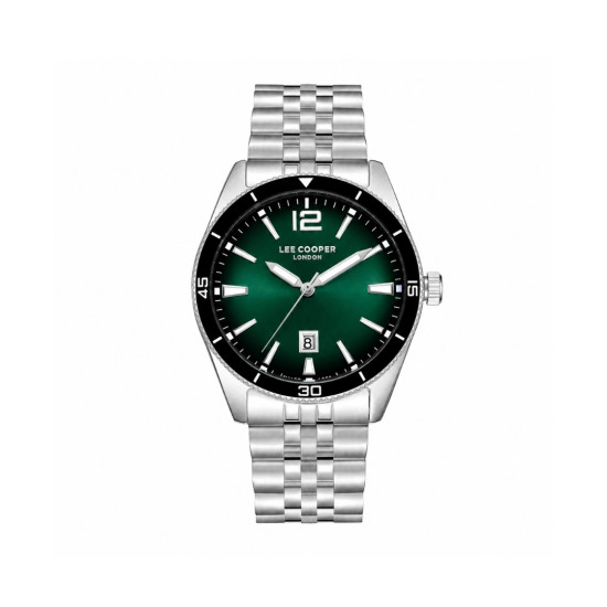 Lee Cooper London LC08281.360 muški sat Classic Date Jubilee Bracelet Sunray Emerald Green Dial 42mm