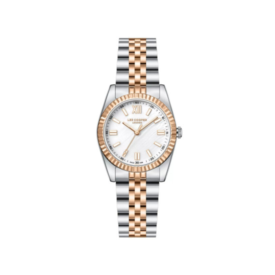 Lee Cooper London LC08303.520 ženski sat Timeless Classic Two Tone Fluted Bezel Mother of Pearl Dial 30mm