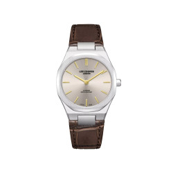 Lee Cooper London LC08337.362 ženski sat Slim Elegant Sunray Silver Dial 31mm Braon kožni kaiš - tanak i elegantan