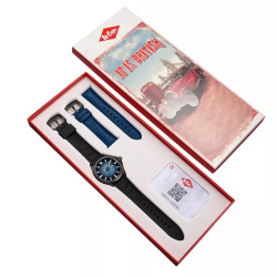 Lee Cooper London LC08364.091 muški sat City Sport Set Silicone Black Deep Blue Gradient Dial 44mm POKLON IDEJA