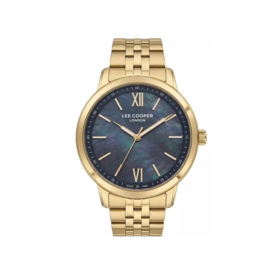 Lee Cooper London LC08371.180 ženski sat Timeless Classic Gold Tone Mother of Pearl Black Dial 32mm