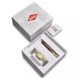 Lee Cooper London LC08376.122 ženski sat Vintage Style Gold Tone Mother of Pearl Dial pravougaoni sat 24mm • 2-in-1