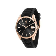 Maserati R8851151002 muški sat Attrazione Classic Sport 43mm Black Dial Rose Gold detail