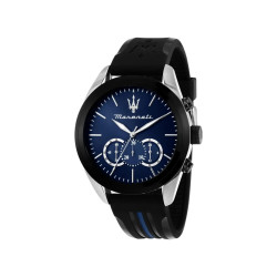 Maserati R8871612044 muški sat Traguardo Chronograph Black Silicone Gradient Deep Blue Dial 45mm 10ATM Italian Sport Luxury NEW