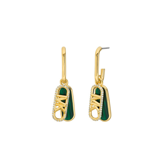 Michael Kors MKJ8293MC710 minđuše Premium Gold Tone Malachite Green detail