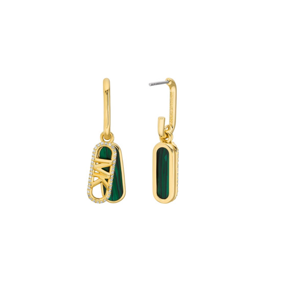 Michael Kors MKJ8293MC710 minđuše Premium Gold Tone Malachite Green detail
