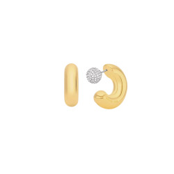 Michael Kors MKJ8510931 minđuše alke Metallic Muse Reversible Pavé Hoop 2 in 1 Desing Gold Tone 