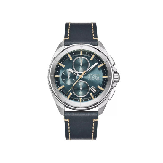 Scotch & Soda SSM.109C muški sat Sport Archive Chronograph Petroley Blue Oker Detail 44mm 10ATM
