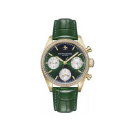 Scotch & Soda Amsterdam SSW.121D ženski sat Emerald Royale Green Sunray Multifunction Crystal BezelGold Tone Croco kožni kaiš 35mm