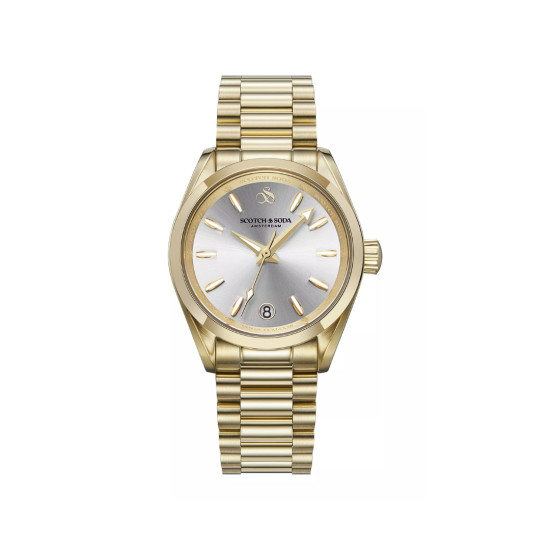 Scotch & Soda Amsterdam SSW.123D ženski sat Classic Neutral Gold Tone Silver Sunray Dial 34mm