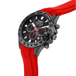 Sector R3271661032 muški sat Black Sport 43mm Chronograph Series 230 Tachymeter Red 10ATM