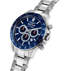 Sector R3273661037 muški sat Chronograph Collection 230 Orange Details Marine Blue Dial 43mm 10ATM Bestseller