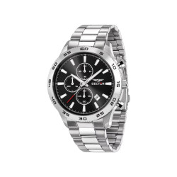 Sector R3273778010 muški sat Chronograph Classic Sport Silver Stainless Steel Sunray Black Dial 45mm