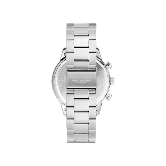 Sector R3273778010 muški sat Chronograph Classic Sport Silver Stainless Steel Sunray Black Dial 45mm