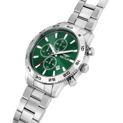 Sector R3273778012 muški sat Chronograph Classic Sport Silver Stainless Steel Sunray Green Dial 45mm